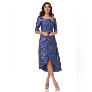 Kay Unger Navy Floral Cocktail, Rehearsal Dinner Dress
